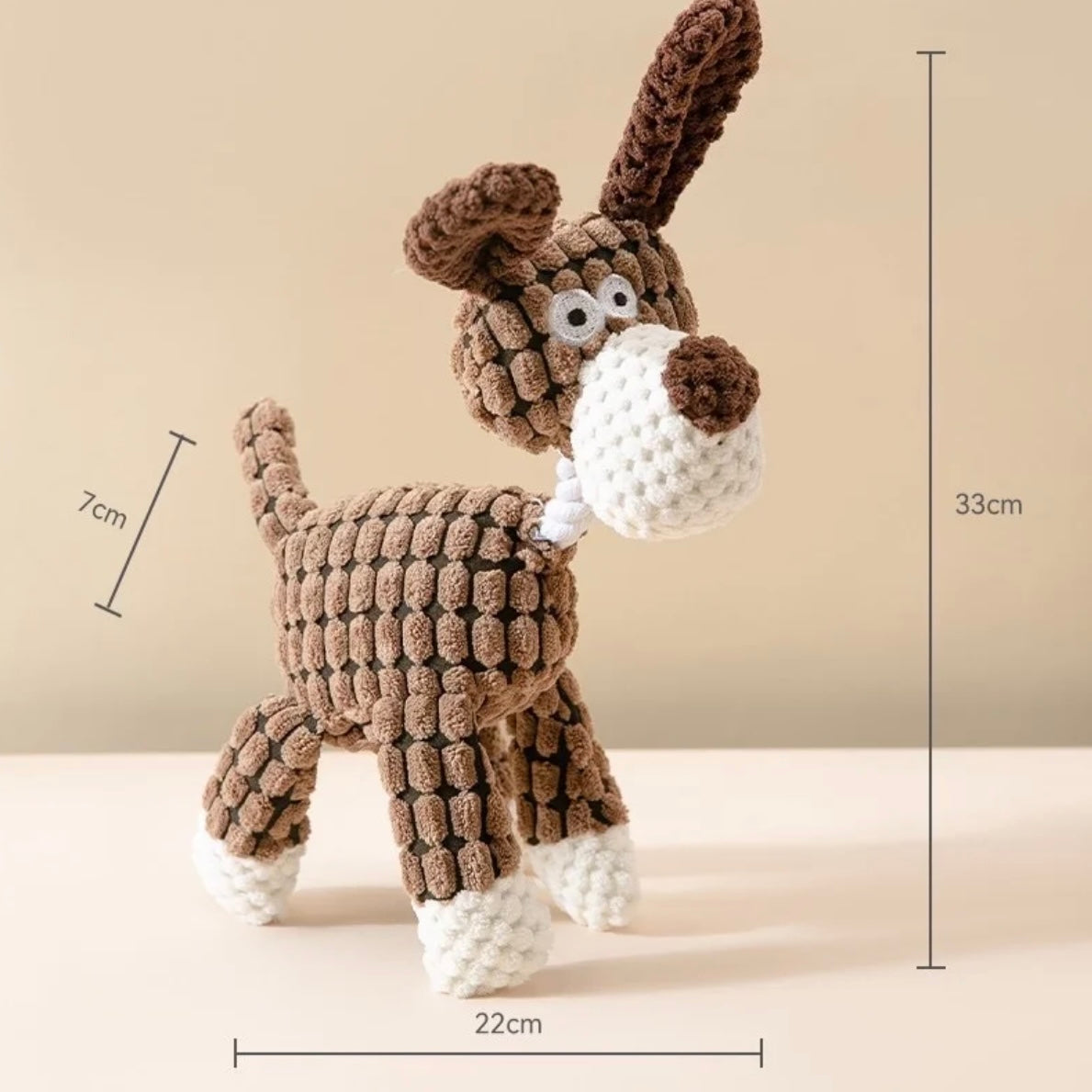 🐶 Plush Squeaky Dog Toy – Durable Corduroy Chew Companion - DD PET