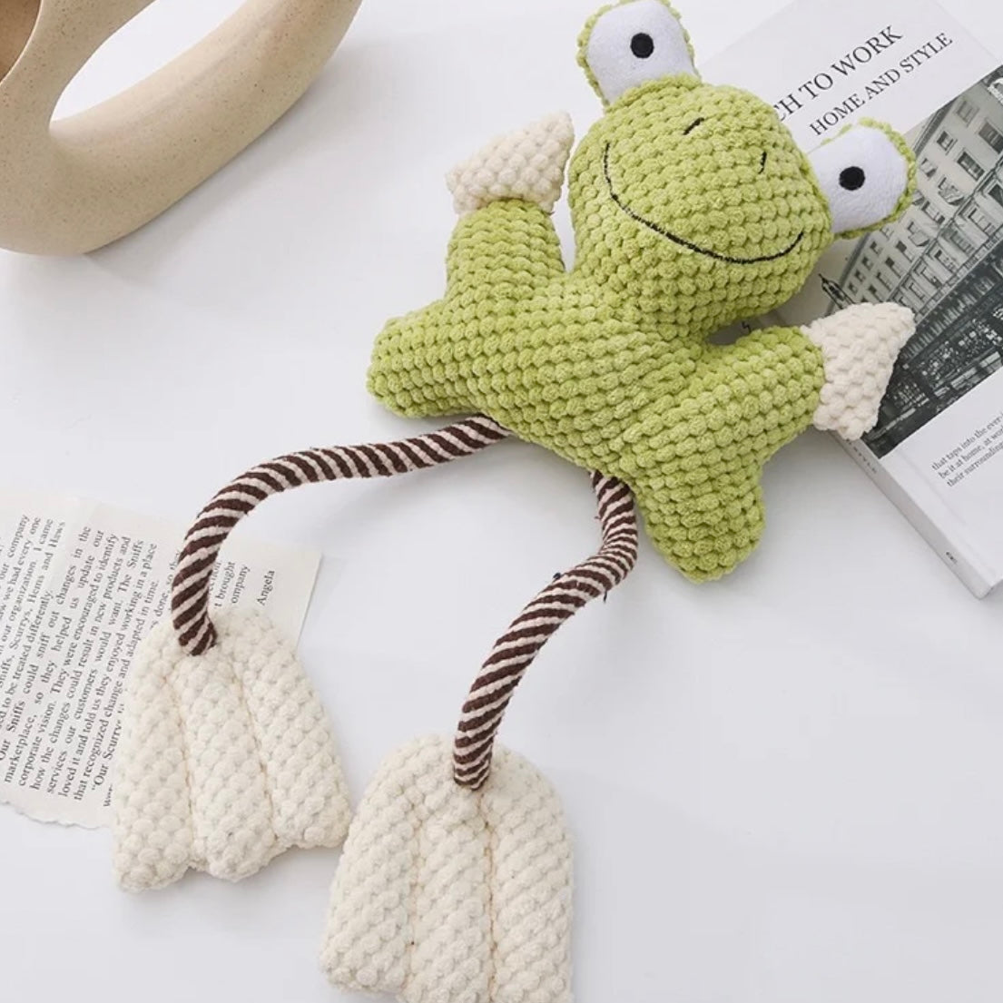 🐶 Plush Squeaky Dog Toys – Fox, Bear & Frog - DD PET