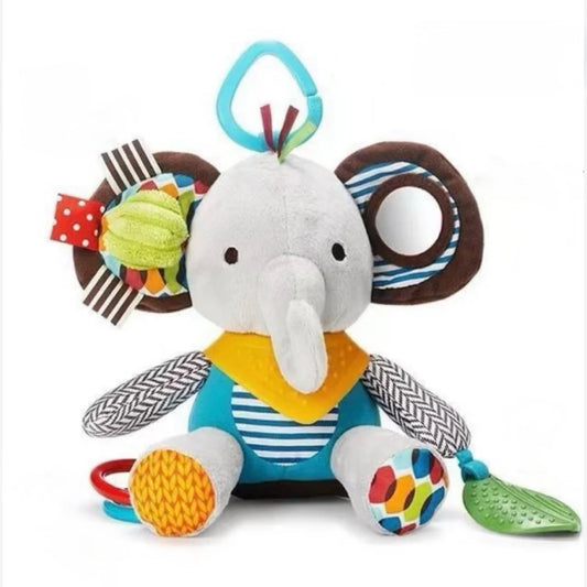 🐘 Interactive Plush Elephant Dog Toy – Multi-Texture & Squeaky Fun! - DD PET