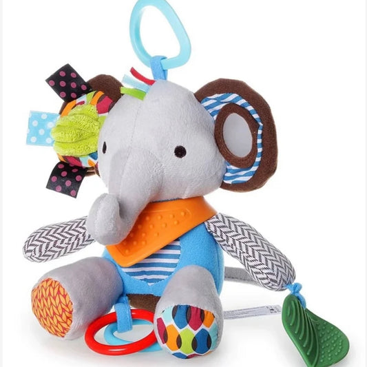 🐘 Interactive Plush Elephant Dog Toy – Multi-Texture & Squeaky Fun! - DD PET