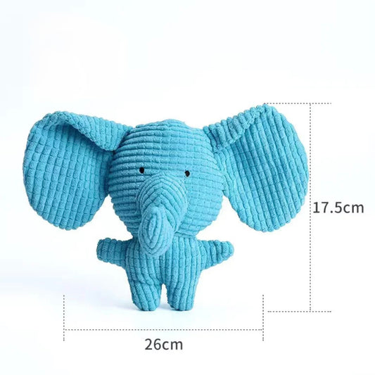 🐘Squeaky Elephant Dog Toy – Durable Corduroy Plush Toy for Small Dogs | Cute & Fun - DD PET