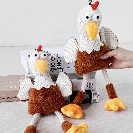 Plush Chicken Rope Dog Toy – Fun & Durable Interactive Playtime - DD PET