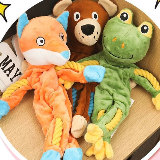 🐸🐻🦊Animal Rope Plush Toy for Dogs | Soft, Durable & Tug-Ready! - DD PET
