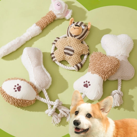 🧵 Natural Fabric Rope Dog Toys 🐶 | Tug, Chew & Playtime Fun! - DD PET