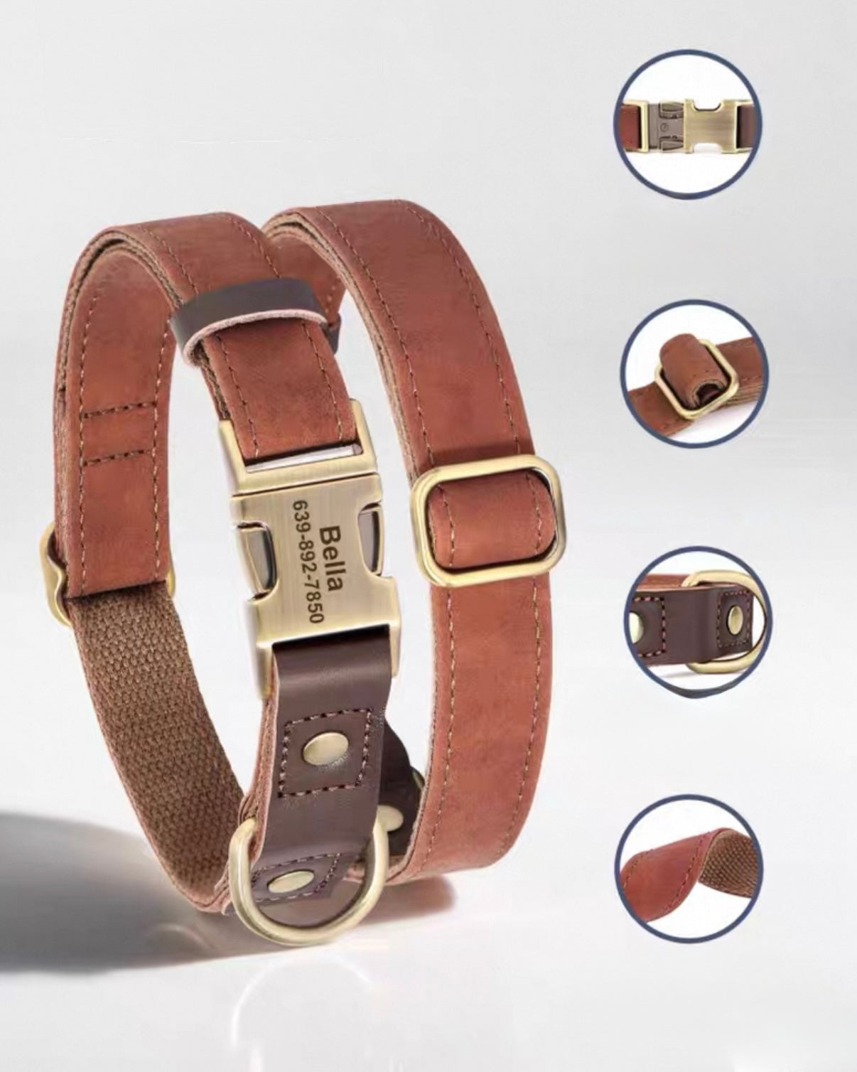 Collier chien personnalisé — détail gravure