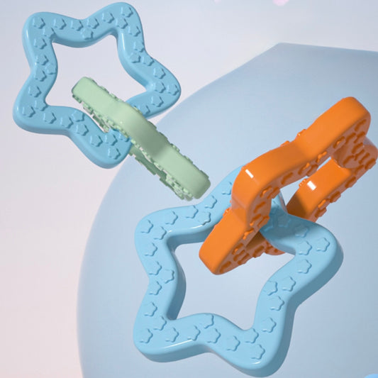 🌟 Star-Shaped TPR Dog Chew Toy 🐾 | Teething, Biting & Dental Fun - DD PET