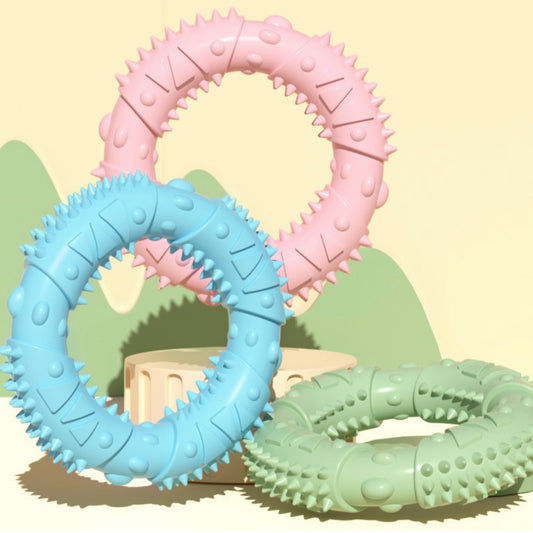 🌀 TPR Textured Ring Chew Toy for Dogs 🐾 | Durable, Dental-Friendly & Fun! - DD PET