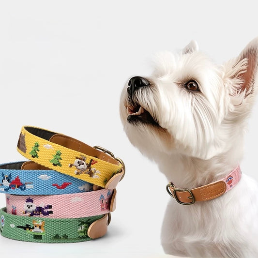 Premium Mosaic Embroidered Dog Collar & Leash Set – Durable, Stylish & Comfortable ✨ - DD PET