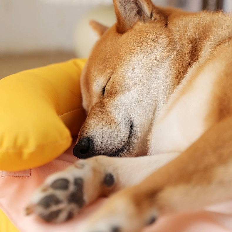 Cooling Ice Cream Shaped Pet Bed – Summer Bed with Detachable Headrest for Dogs & Cats