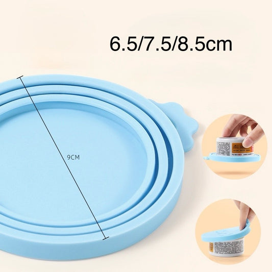 Silicone Pet Food Can Lids – Universal Seal Cover for 6.5/7.5/8.5cm Cans | Reusable & Dishwasher Safe