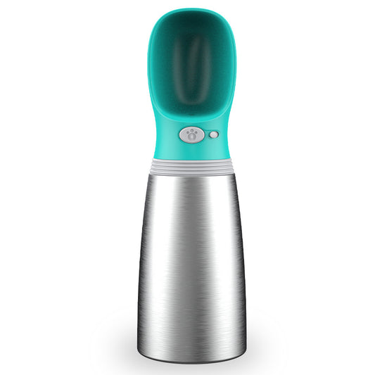 Portable Dog Water Bottle – 700ml Stainless Steel Pet Travel Flask with One-Key Dispense & Lock | Keeps Water Cold for 24H