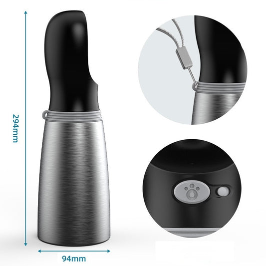 Portable Dog Water Bottle – 700ml Stainless Steel Pet Travel Flask with One-Key Dispense & Lock | Keeps Water Cold for 24H