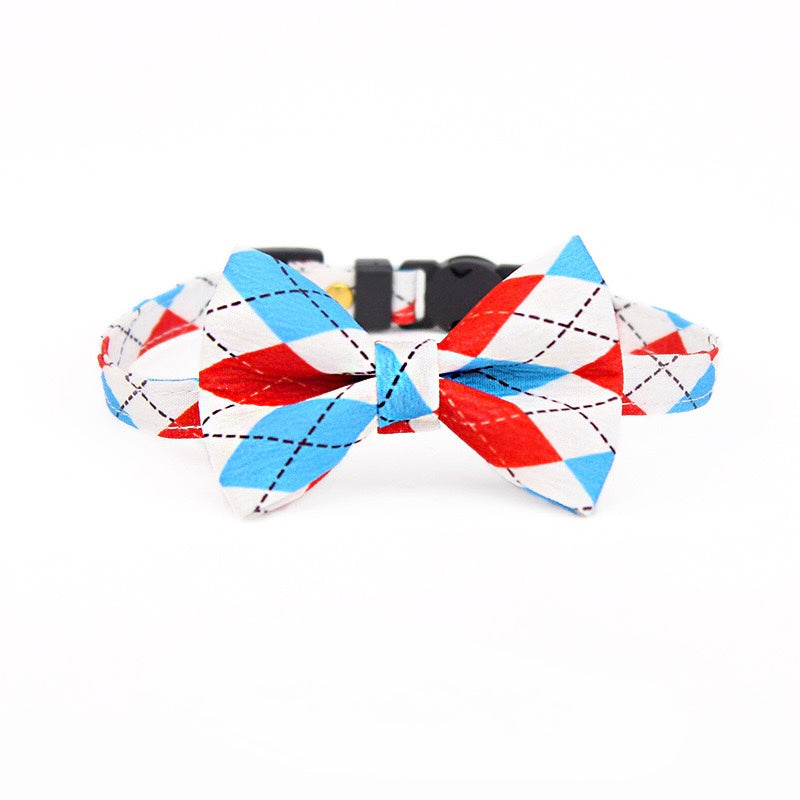 Plaid Bow Tie Cat Collar – Adjustable Breakaway Collar for Stylish Pets