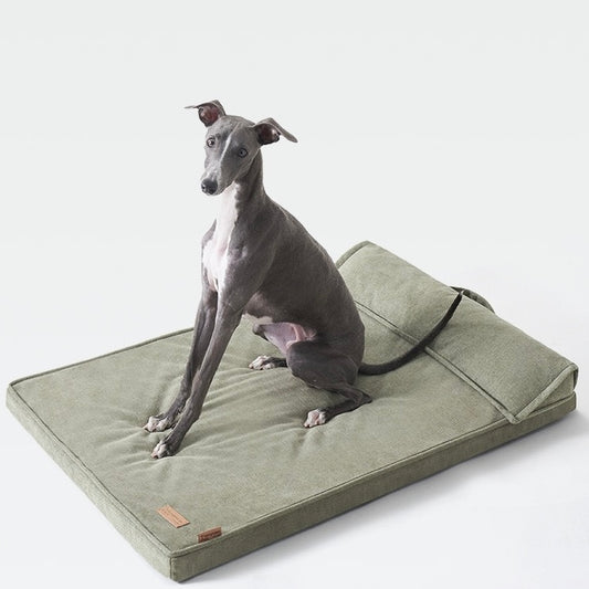 Thick & Soft Canvas Dog Bed with Pillow Support – Washable Cover