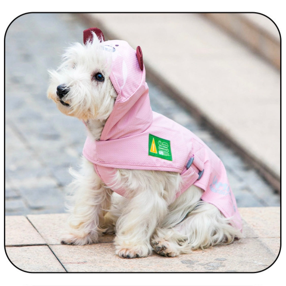 UMIXED Cute Animal Waterproof Dog Raincoat - Lightweight & Reflective