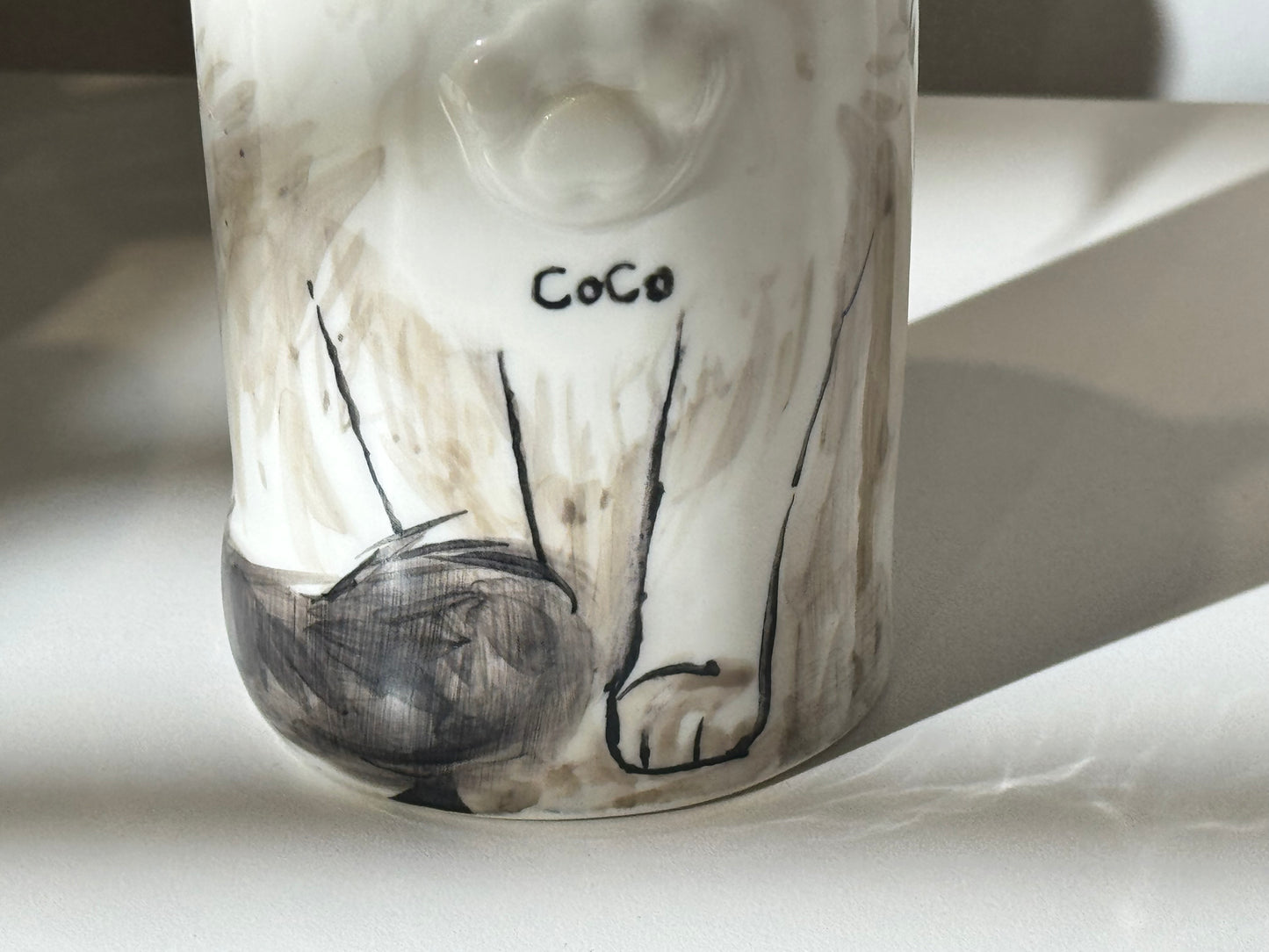 Custom Pet Portrait Ceramic Cremation Urn – Handcrafted Memorial Keepsake - DD PET