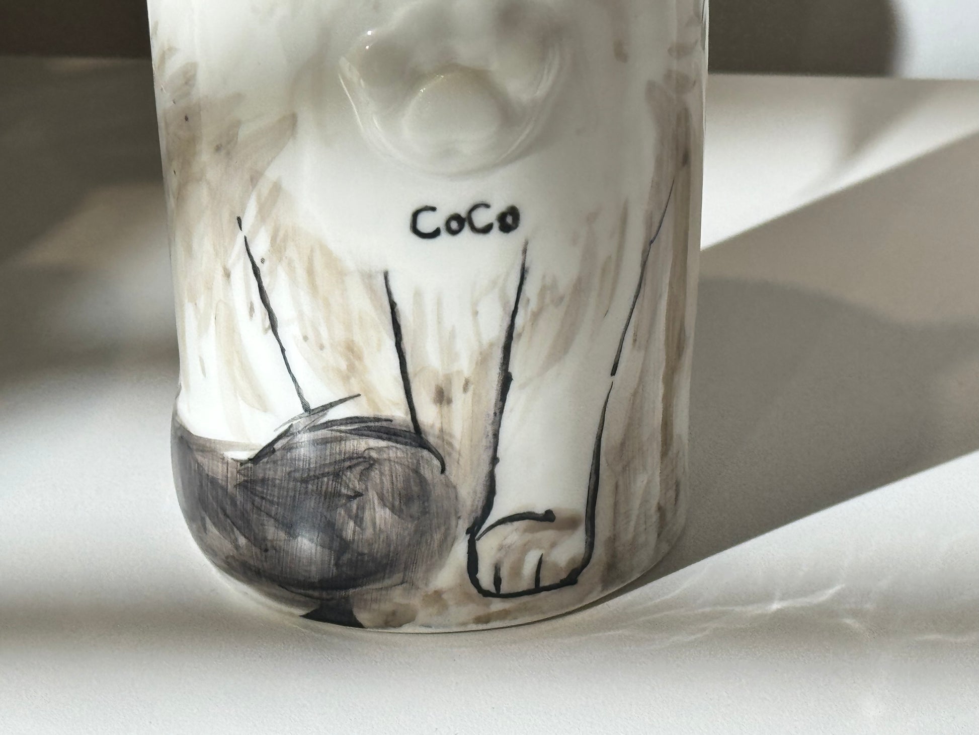 Custom Pet Portrait Ceramic Cremation Urn – Handcrafted Memorial Keepsake - DD PET