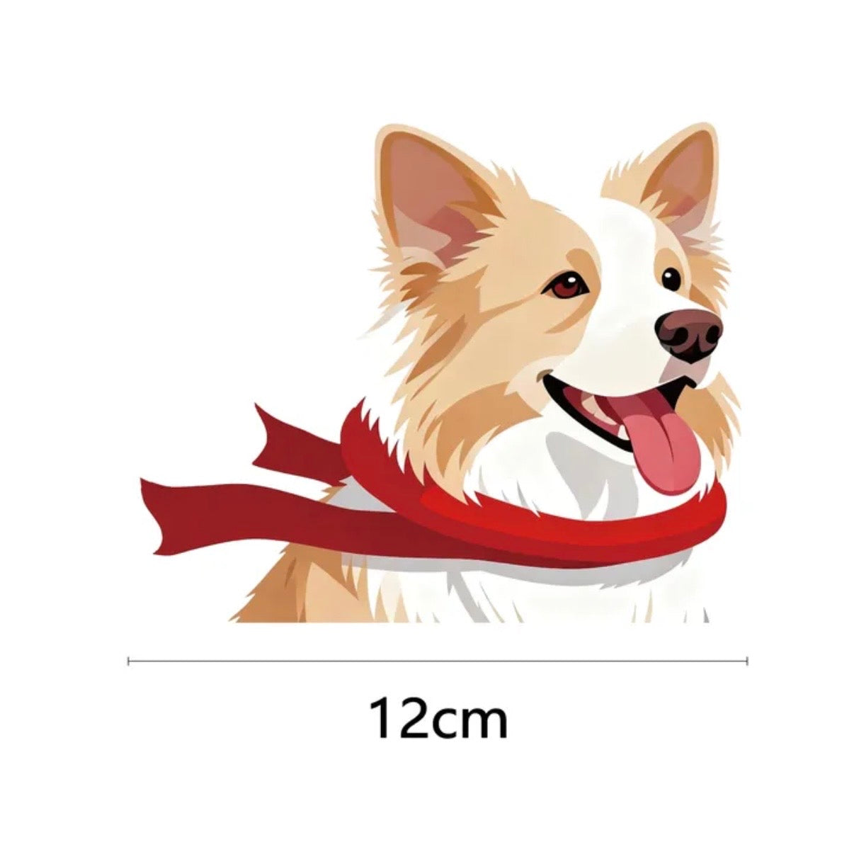 Medium Dog Car Sticker - Cute Corgi, Shiba Inu, Border Collie Window Decals | Weather-proof