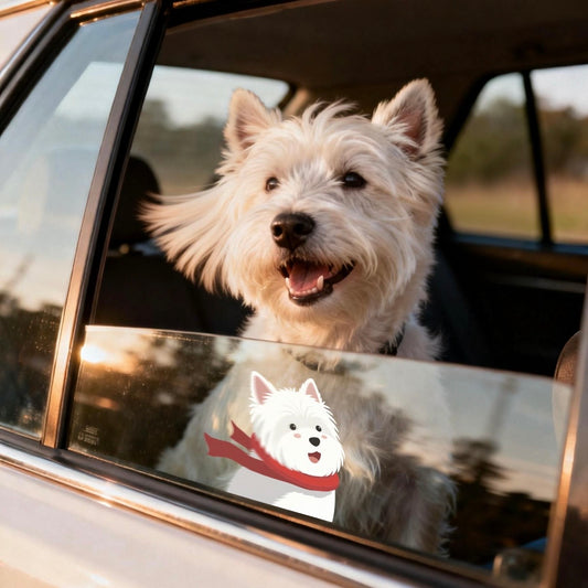 Small Dog Car Window Sticker - Cute Maltese, Pug, Poodle, Frenchie Window Decals | Weather-Proof