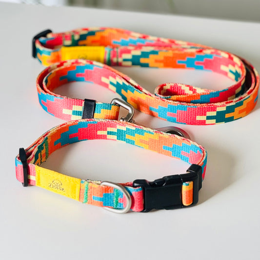 Boho Style Dog Collar & Leash Set – 2 Colours