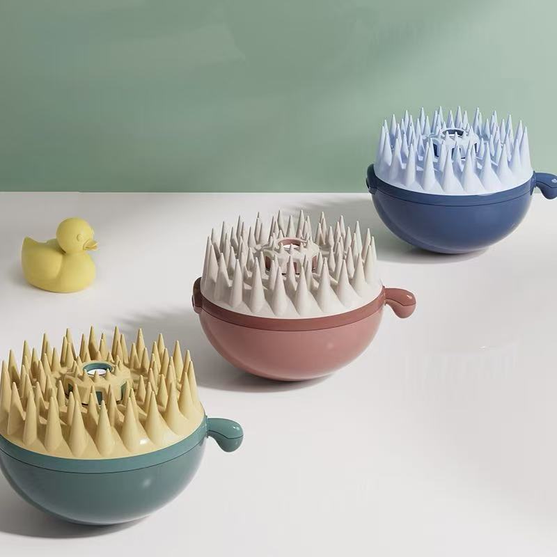 Pet Bath Brush with Shampoo Dispenser – Silicone Dog & Cat Grooming Massage Brush
