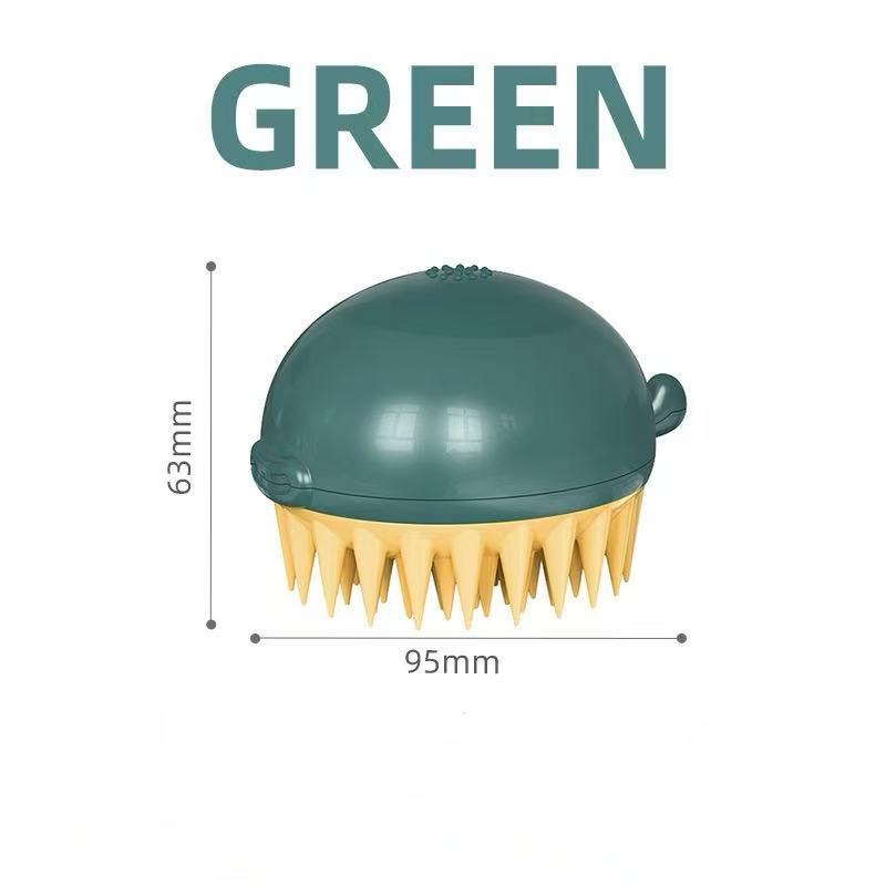 Pet Bath Brush with Shampoo Dispenser – Silicone Dog & Cat Grooming Massage Brush
