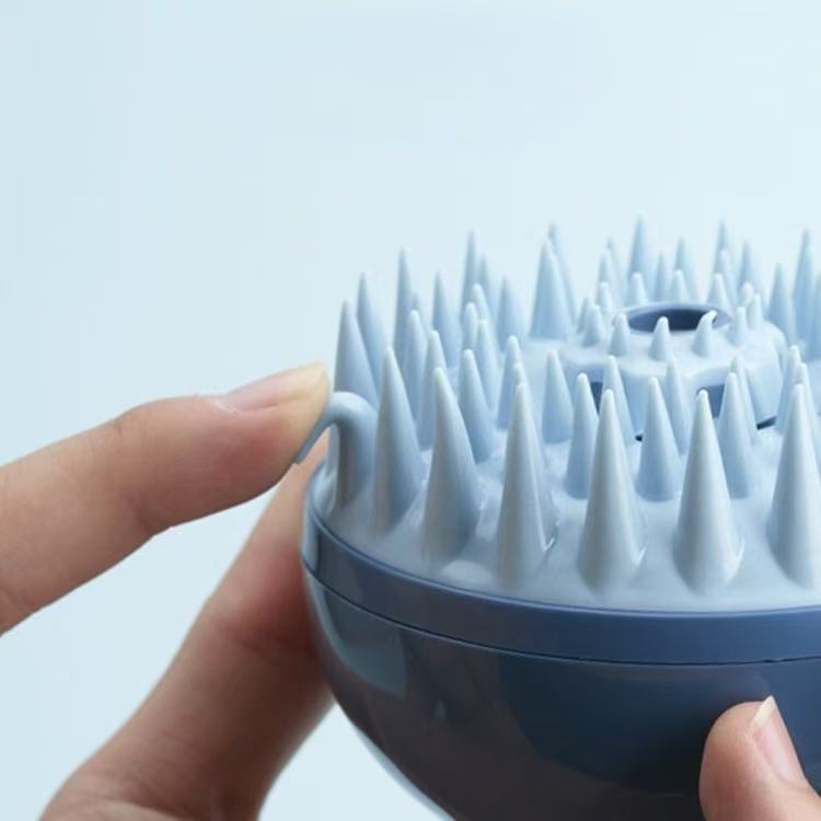 Pet Bath Brush with Shampoo Dispenser – Silicone Dog & Cat Grooming Massage Brush